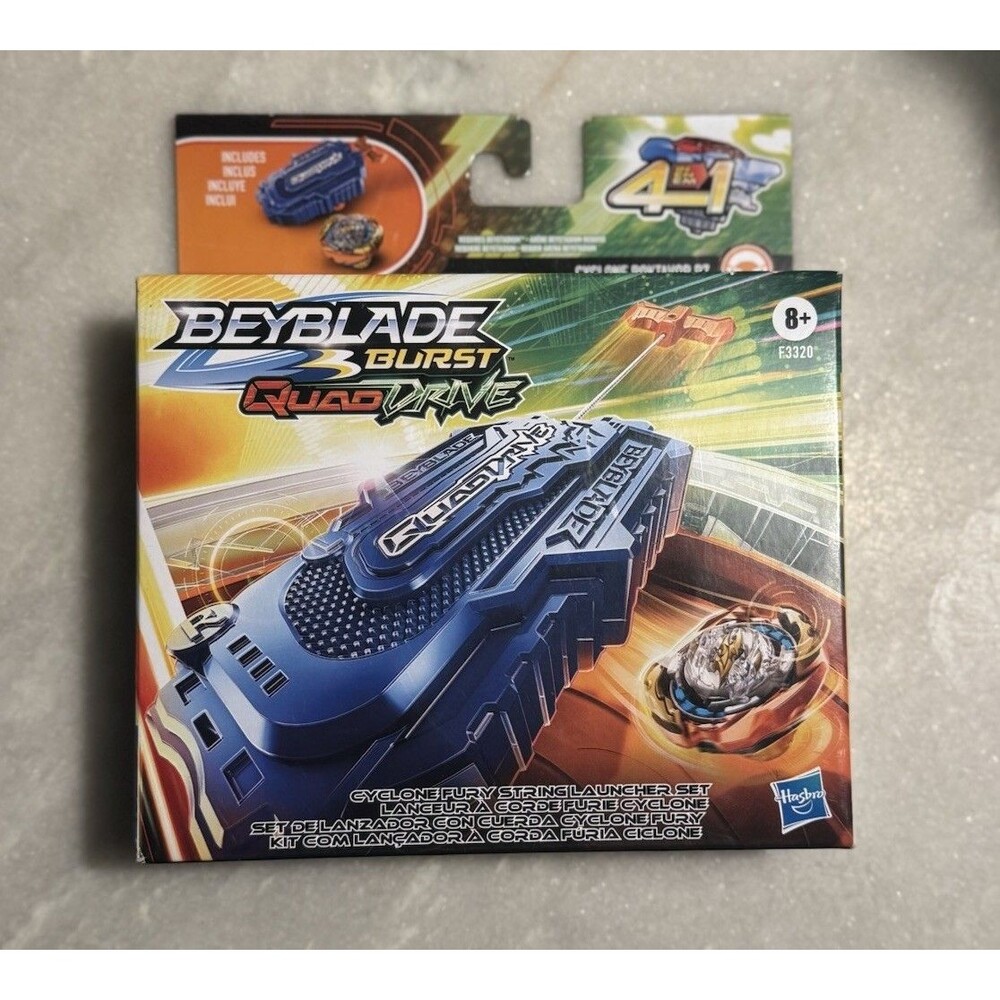 NEW  Beyblade Burst QuadDrive Cyclone Fury String Launcher &  Roktavor R7
